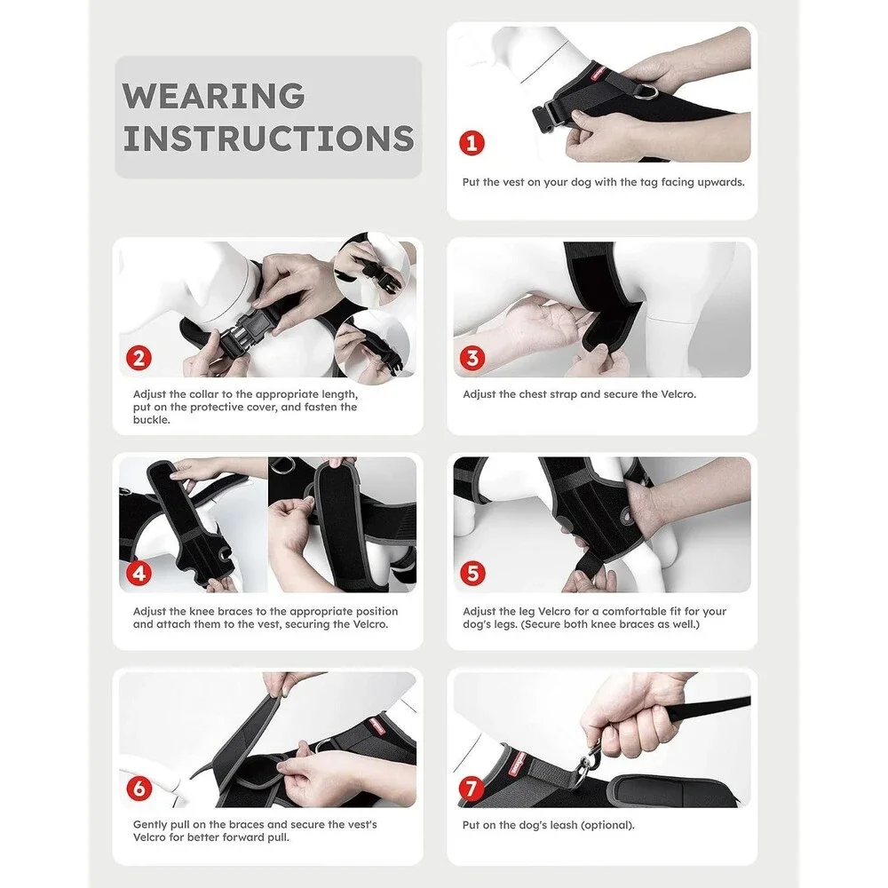 Dog Knee Brace for Torn ACL/CCL Hind Leg, Adjustable Hip Brace-Hip Dysplasia Lg
